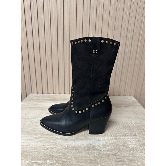 Coach Pheobe Leather Suede Bootie Sz 5 Brand New - Picture 10 of 13